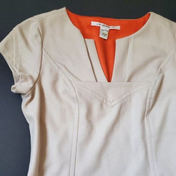 Diane Von Furstenberg cream fitted dress - Picture 3 of 13